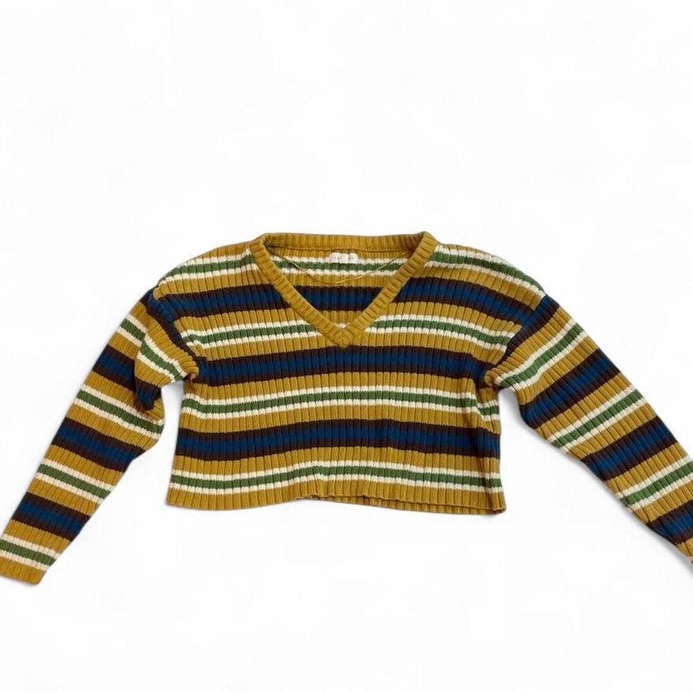 Pacsun Women's Green and Yellow Jumper